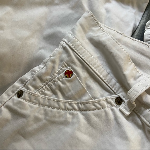 hudson low rise boot cut double button white pants - Picture 5 of 6